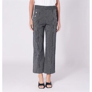 Badgley Mischka Nautical Pull-On Cropped Bootcut Jeans Size M